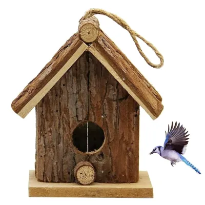 Bird's Nest Wooden outdoor hanging tree bird's nest Wooden house shape brid house