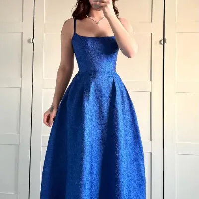 Clothes Women Custom High-End Elegant Strap Big Swing Party Dress Vintage Luxury Evening Dresses