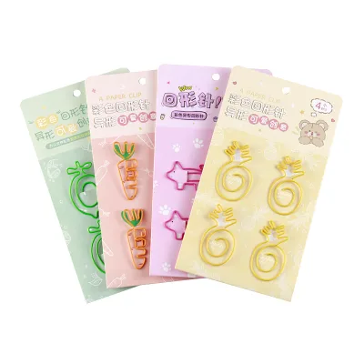 Creative Carrots Paper Clip Animal Cartoon Metal Clip Fruit Bookmarks Clip Student Prizes Reward Stationery