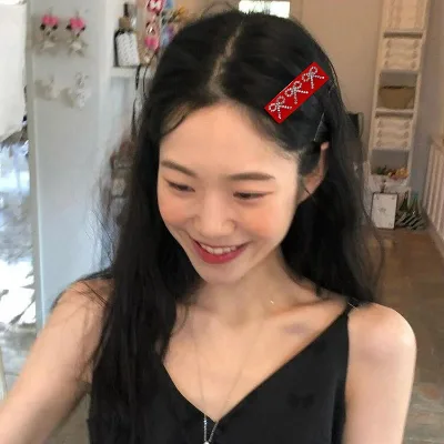 Ins Red Bow Hairgrip Korean Fashion Hairpin High Quality Hair Clips Women Hair Accessories
