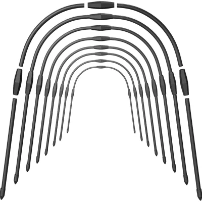 8pcs Gardening Mini Greenhouse Hoops Steel with Plastic Coated Hoops for Plant Cover Support, Grow Tunnel