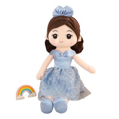 Wholesale Cute Plush Stuffed Soft pink Dress Baby Girls Doll Rag Handmade Soft Plush Dressed Girl Stuffed Animal Toys