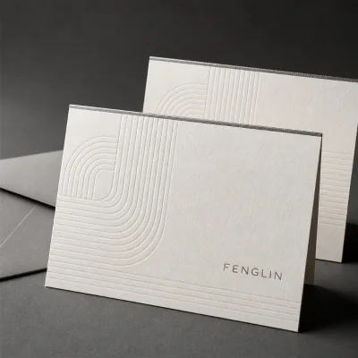 Custom FS*C Embossed Greeting Card Exhibition Thank You Card Luxury Special Paper Blessing Card Dongguan Printing Factory