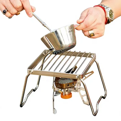 Stainless Steel Portable Folding Gas Stove Barbecue Grill Set Mini GD-CC88 320g Camping Outdoor Adventures
