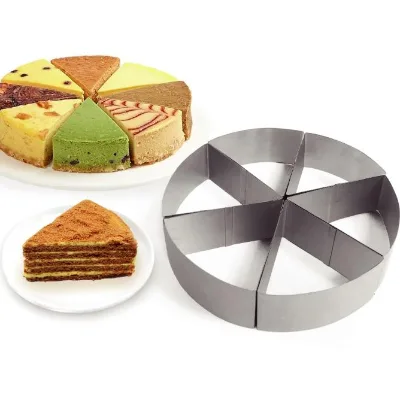 6 Cavity Round Mousse Cake Pan Food Grade Stainless Steel Baking Mold with Color Box