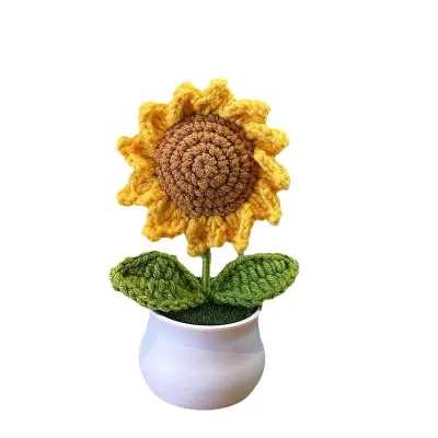 Handmade Artificial Wool Flowers for Graduation Wedding New Year Easter Valentine's Thanksgiving-for Home Decor Gifts