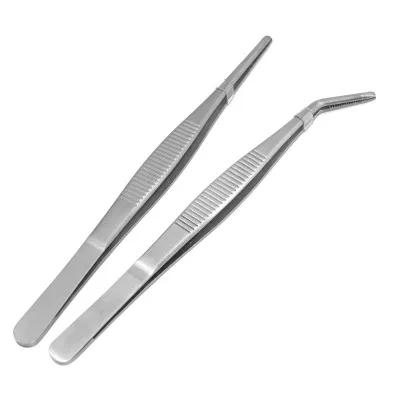 Industrial & DIY Grade Stainless Steel Tweezers 14cm/16cm/18cm Fine Tip Serrated Tip Acid Resistant Finish