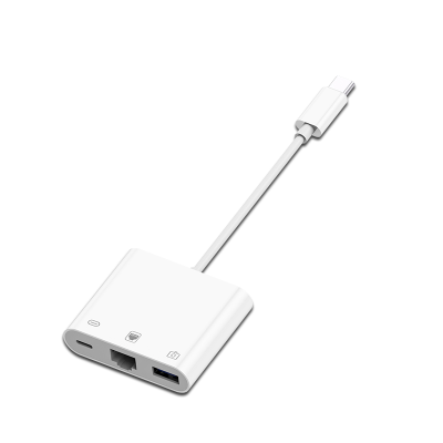 USB C OTG Ethernet Charge Card Reader Type C to RJ45 Ethernet Adapter