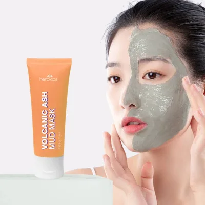 Private Label Beauty Organic Volcanic Ash Face Deep Pore Cleansing Mud Facial Mask