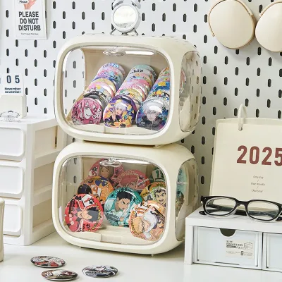 Nezha and Ao Bing Figure Blind Box Storage Display Stand with Transparent Plastic Organizer for Desktop Dolls