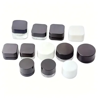 Small Glass Jar Concentrate Black UV Clear White 5ml 9ml 5g 9g Storage Containers Glass Cosmetic Jars With Lid Packaging Box