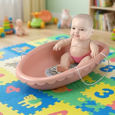 27PCS Handheld Doll Care Set with Simulated Baby Doll and Portable Basket Parent Child Interactive Toys
