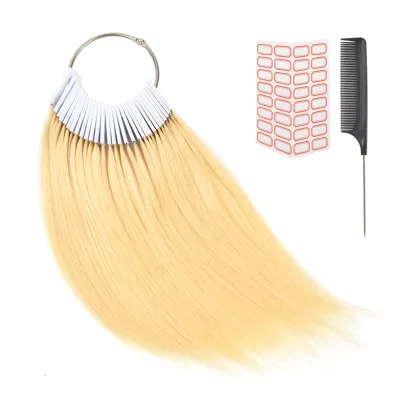 30 Pcs 8" Brazilian Remy Human Hair Swatches for Salon Color Testing (Straight Blonde 613)