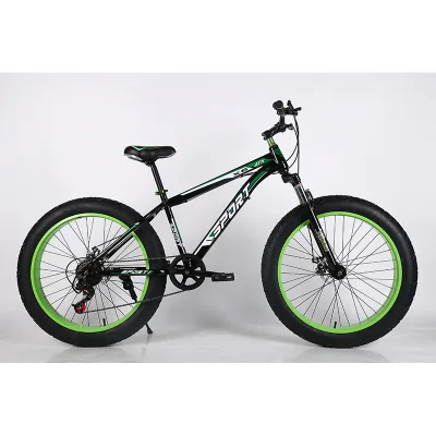 Snow Carbon Steel Frame Mountain Bike 26'' Suspension Bicycle MTB BMX Fat Tire Snow Bike With 7 Speed
