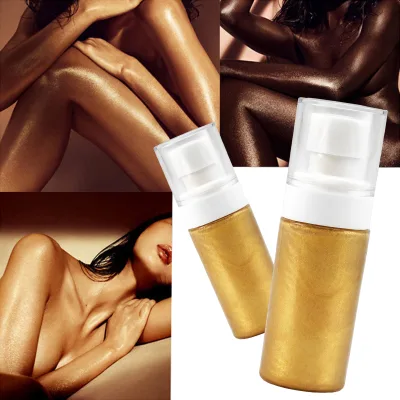 Wholesale Vegan Non-Toxic Diamond Pearlescent Shimmer Spray for Face & Body Long-Lasting Waterproof Mineral Herbal Glow