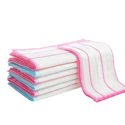 Thickened 8-Layer Microfiber Scouring Pad 5-Layer Rectangle Dishwashing Cloth Water-Absorbent Kitchen Non-Oily Mesh Dishcloth