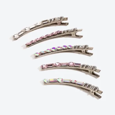 High Quality Diamante Hairpin BP-Bobby Pin Zircon Barrettes Stainless Steel Hair Accessories Clips for Party Use Carton