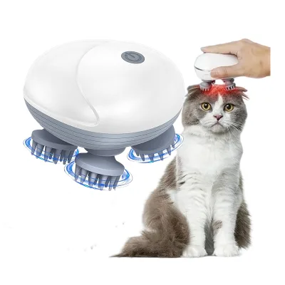 Handheld Cat Smart Automatic Silicone Rechargeable Electric Machine Scalp 3D Head Hair Massager Cat Head Face Massage