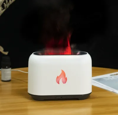 150ml Small Flame Hollow Aroma Diffuser Bedroom Desktop Aromatherapy Machine 5V USB Flame Atmosphere Lamp Creative Gift