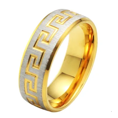 316L Stainless Steel 18k Saudi Arabia Yellow Gold Ring Designs for Boys