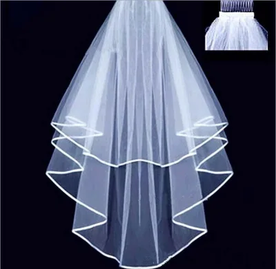 White Bridal Veil With Comb for Hen Wedding Party Veil