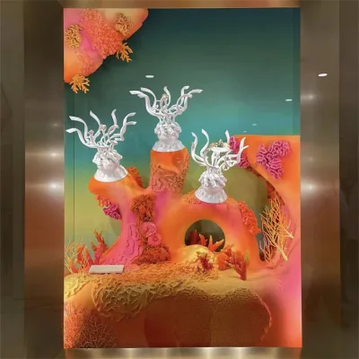 Creative Design Display Prop Fiberglass Sculpture Ocean Character House Window Display Props