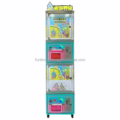 Dual-Function Commercial Arcade Machine with Top Scissor Grabber and Bottom Candy Snack Vending