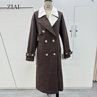 Spring New Trench Coat Fashion Style British Style Women Long Trench Coat