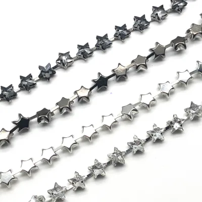 Star Rhinestone Statement Chest Chain Crystal Chain Decoration Chain With Crystal for Hat/garment/bags