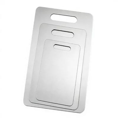 201 Stainless Steel Double Sided Thick Cutting Board Set Dishwasher Safe Long Lasting Chopping Blocks for Home Kitchen Use