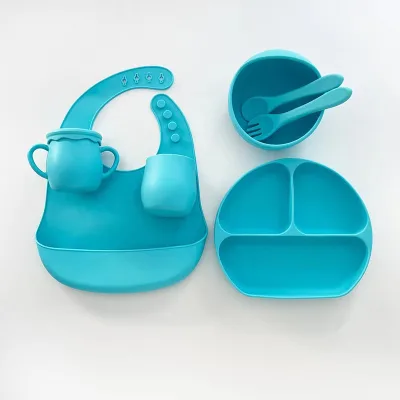 Children's Dishes Baby Silicone Sucker Bowl Baby Smile Face Plate Tableware Set Smile Face Baby Tableware Set Kids Plate