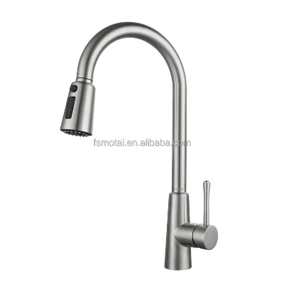 Hot Selling Retractable Swivel Hot and Cold Single Hole Kitchen Sink Faucet Three Function Sprayer Kitchen Mixer Water Tap