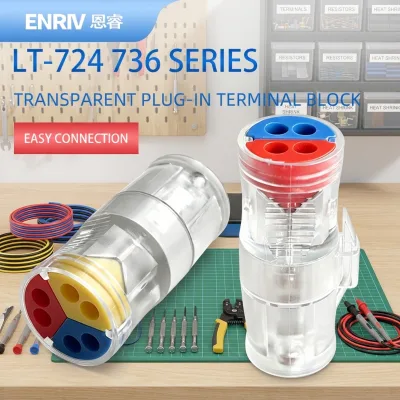 PA66 Two-in-Two LT724 Premium Press Type Butt Connectors Copper Brass Plated 250V High Demand FastTerminal Blocks Grey 0.5-1.5mm