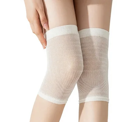 Summer Mulberry Silk Short Tube Solid Color Knee Pads Warmth Chronic Cold Legs Mens Womens Joint Lightweight Sleeves Shaoxing