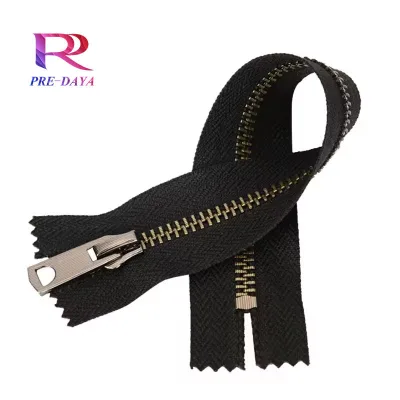 #5 27 Inch Open-end Metal Zippers Heavy Duty Antique Brass Black for Jackets Jeans Coats Crafts