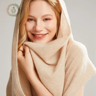 KD Custom Luxury Thick Poncho Shawl Knitted Pashmina Blanket Winter Plain Scarves Ladies Wool Scarfs Women