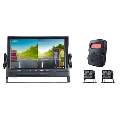7 Inch 2CH IPS LCD Screen with 2 Night Vision Waterproof Camera Audible and Visual Alarm BSD Blind Spot Detection Warning System