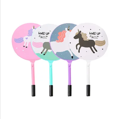Cartoon Unicorn Pattern Fan Shape Ballpoint Pen Student Prize Gift Pen