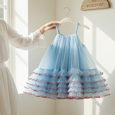 2026 Summer New Softened Girls' Tulle Dress Slip Fashion Aline  Princess Girl Dress