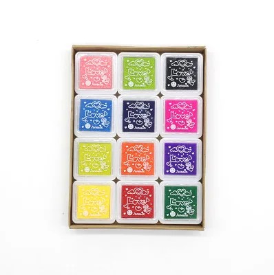 New Kids' DIY Finger Craft Ink Pads of 12colours/set