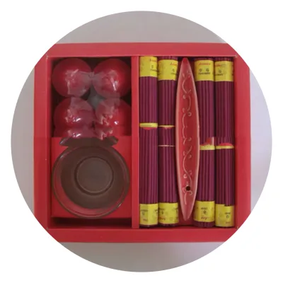 Household Scented Incense Stick with Scented Candle and Glass Holder
