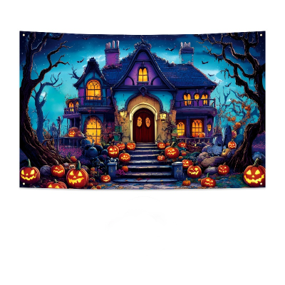 Terrible Backdrop Halloween Outdoor Decoration Background for Party Decor Banner Festival Decoration Supplies Promotion Gift