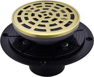 Modern 304 Stainless Steel Floor Drain Brushed Gold Circular Shower Drain for Bathroom Outdoor Garden