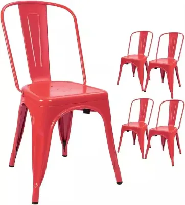 Promotion Sale Restaurant Stackable Chairs Metal Colors Tolix Bistro Dining Chairs