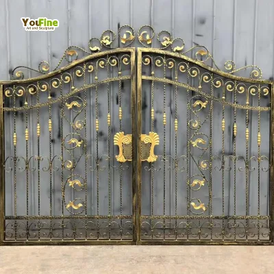 Antique Gold Elegant Cheap Wrought Iron Gate