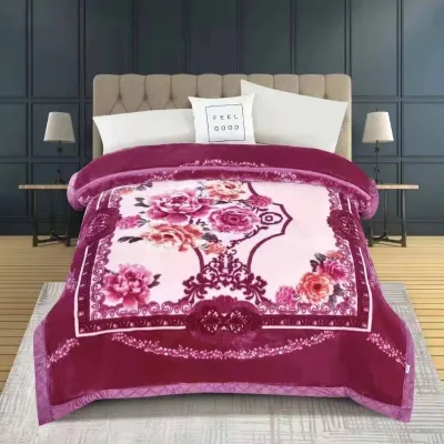 Colorful Printed Printing Raschel Blanket Plush Autumn Printing Raschel Blanket