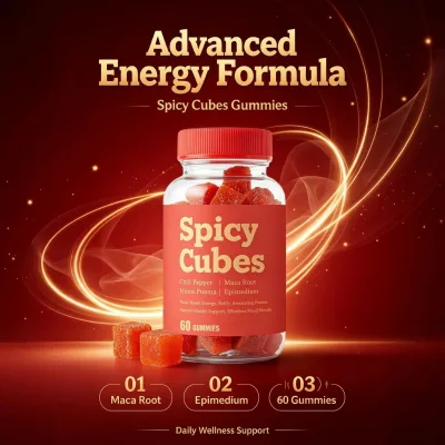 Private Label Spicy Cubes Herbal Energy Gummies Maca Root Epimedium Natural Vitality Mood Support Dietary Supplement OEM ODM
