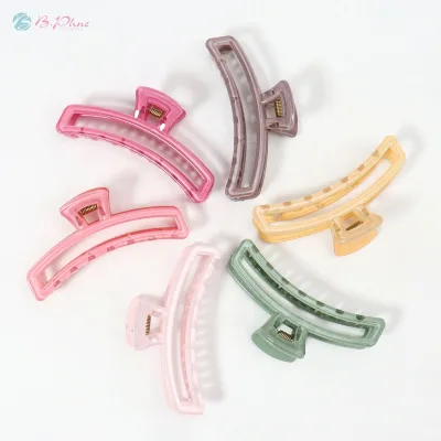 Wholesale Fashion Spring Color Green Women Hair Claws Clips Plastic Claw for Thin Hair
