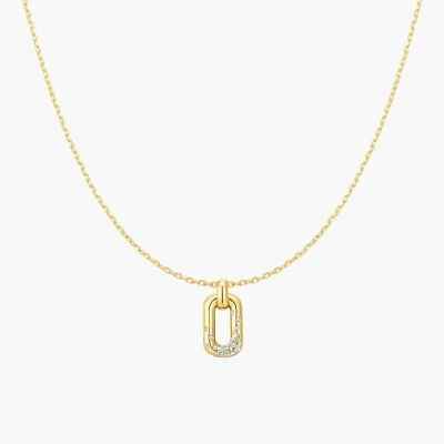 Factory Price 925 Sterling Silver Gold Plated Cubic Zirconia Oval Hoop Pendant Necklace Luxury Wedding Custom Jewelry Friendship