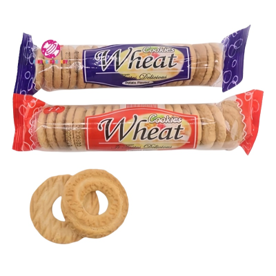 Popular 75g Halal Snack Mix Wheat Flavor Crispy Cookie Round Shape Sweet Milk Chocolate Biscuit